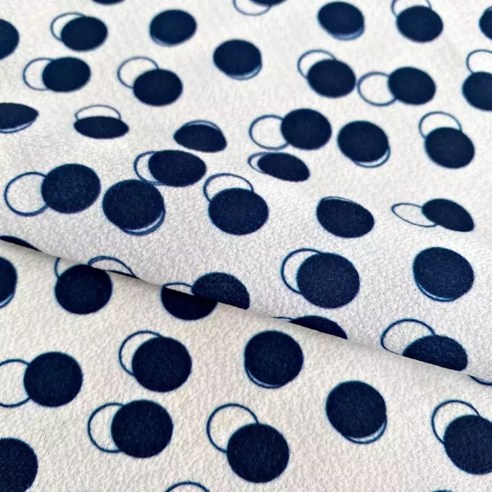 Bubble estampado círculos blanco - la mayor variedad de tejidos estampados en PUGUTEXTILE